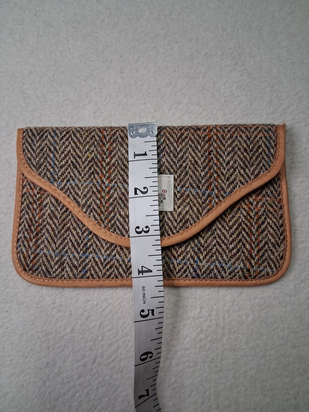 Harris Tweed Brown Herringbone Clutch Wallet - Picture 5 of 11